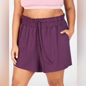 Fabletics Abby Shorts in Eggplant Purple | XXL